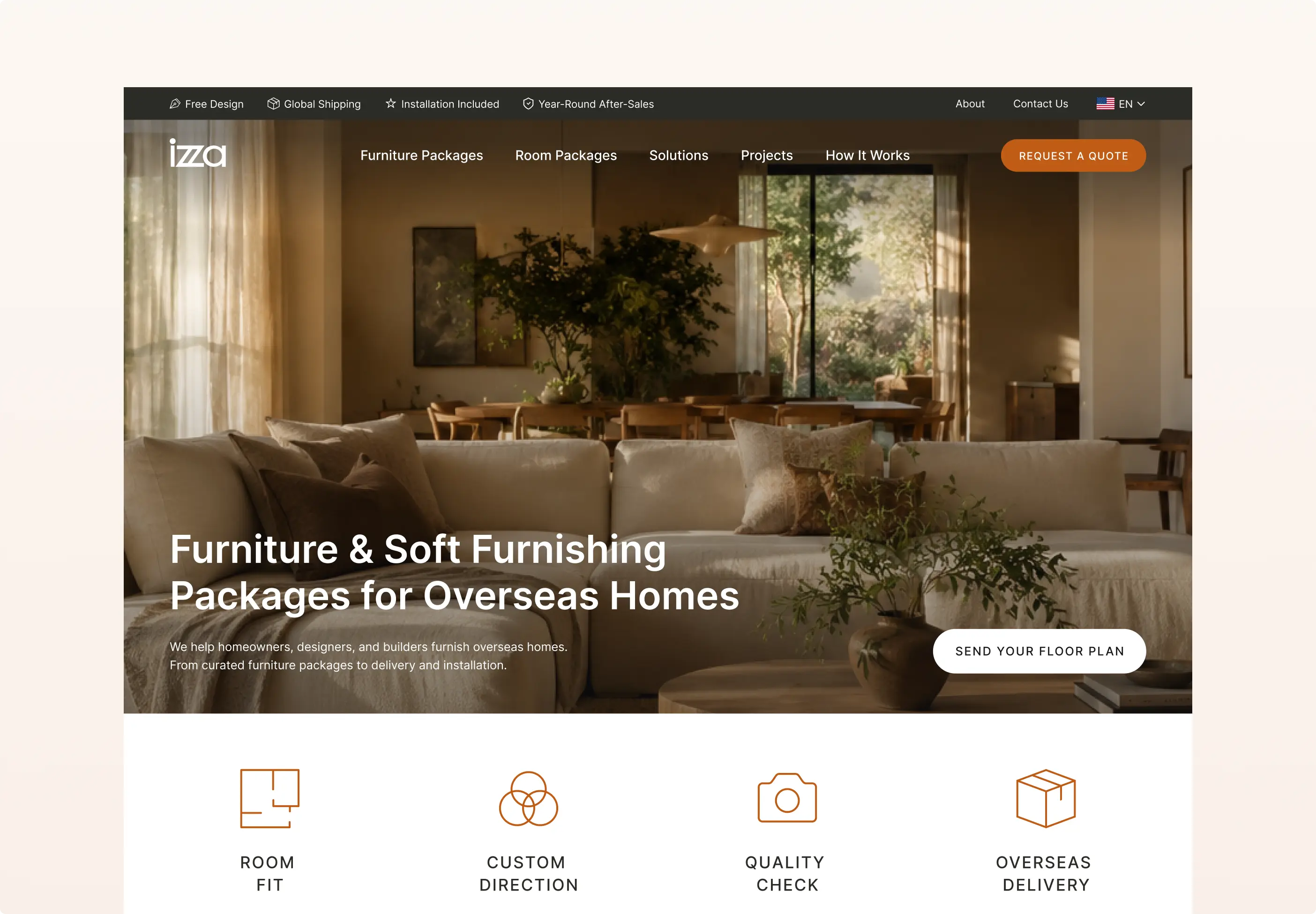 IZZA LIVING advertising design - screen design