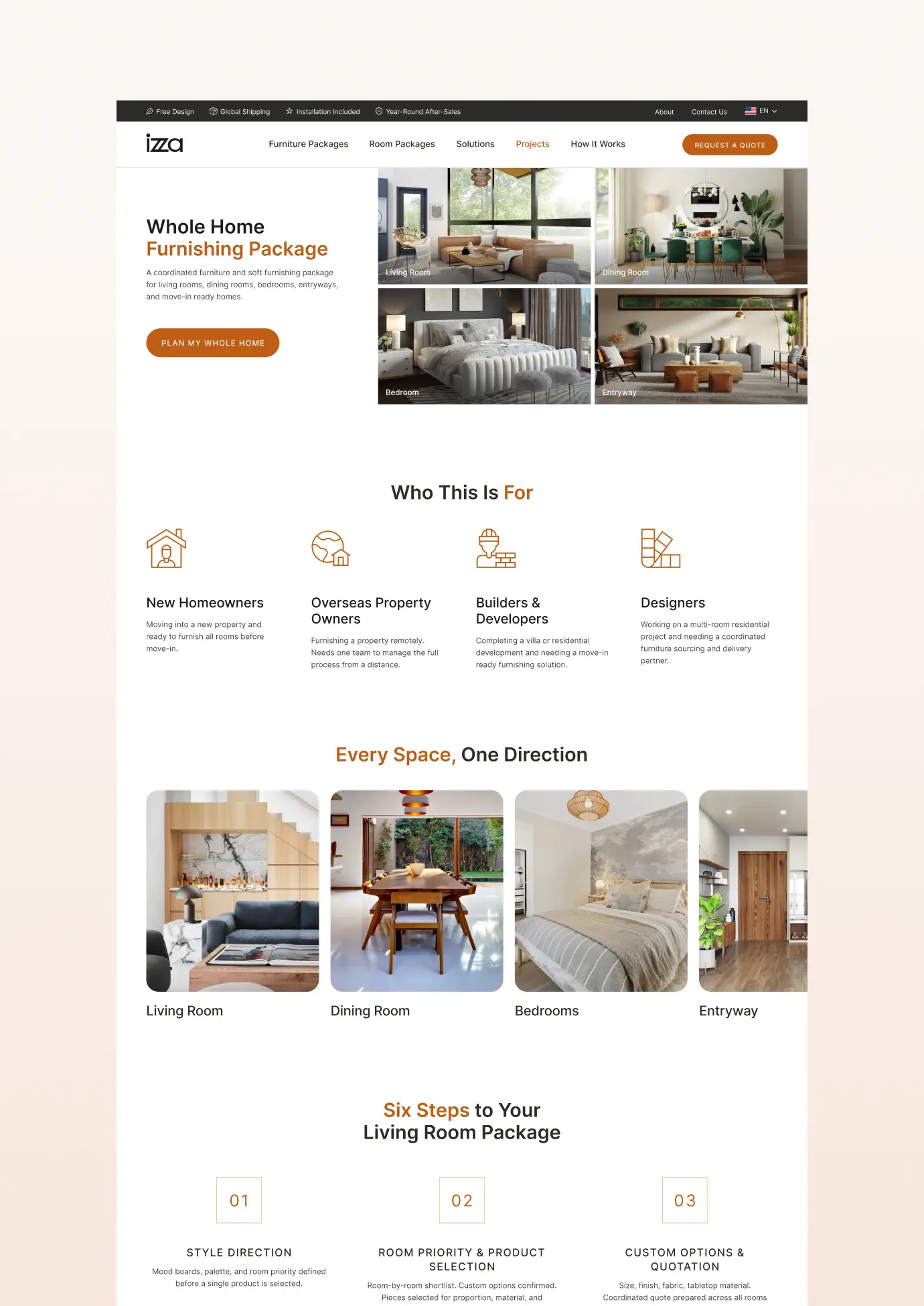 IZZA LIVING advertising design - layout showcase